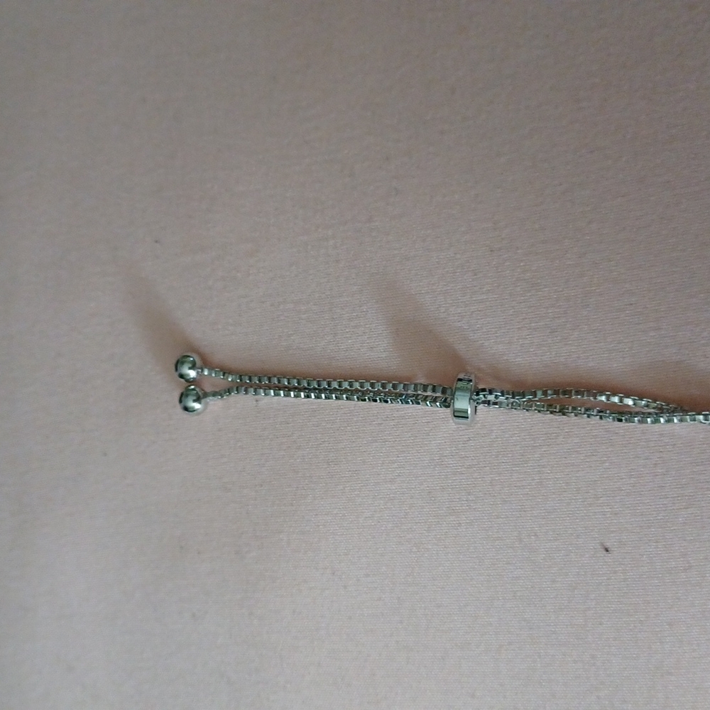 Silver drawstring bracelet - Picture 2 of 3